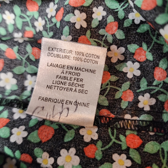 Small Sea New York Long Black Dress With Strawberries - Picture 6 of 7